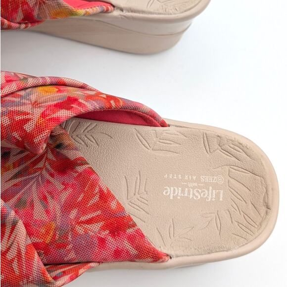 LifeStride Serenade Slide Sandals Ring Hardware Women's Coral Size US10M EU41 - Picture 10 of 10